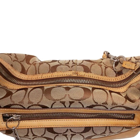Coach Signature Monogram 9363 Vintage Leather and Canvas Brown/Beige Hand Bag - Picture 12 of 15